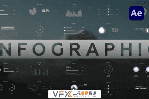 [AE模板] 1100个信息数据图表展示动画 Infographics Elements