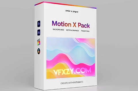 [其他] 205个卡通霓虹灯背景转场过渡动态图形动画素材 Motion X Pack