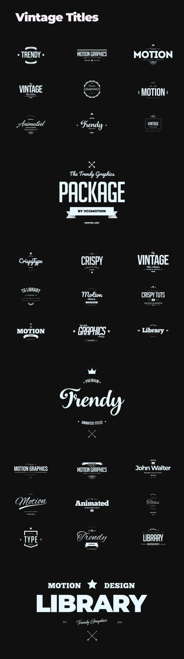 [AE脚本] 6350组创意动态故障动画图形文字标题转场动态背景MG音效合集包 All-In-One Bundle v7.2