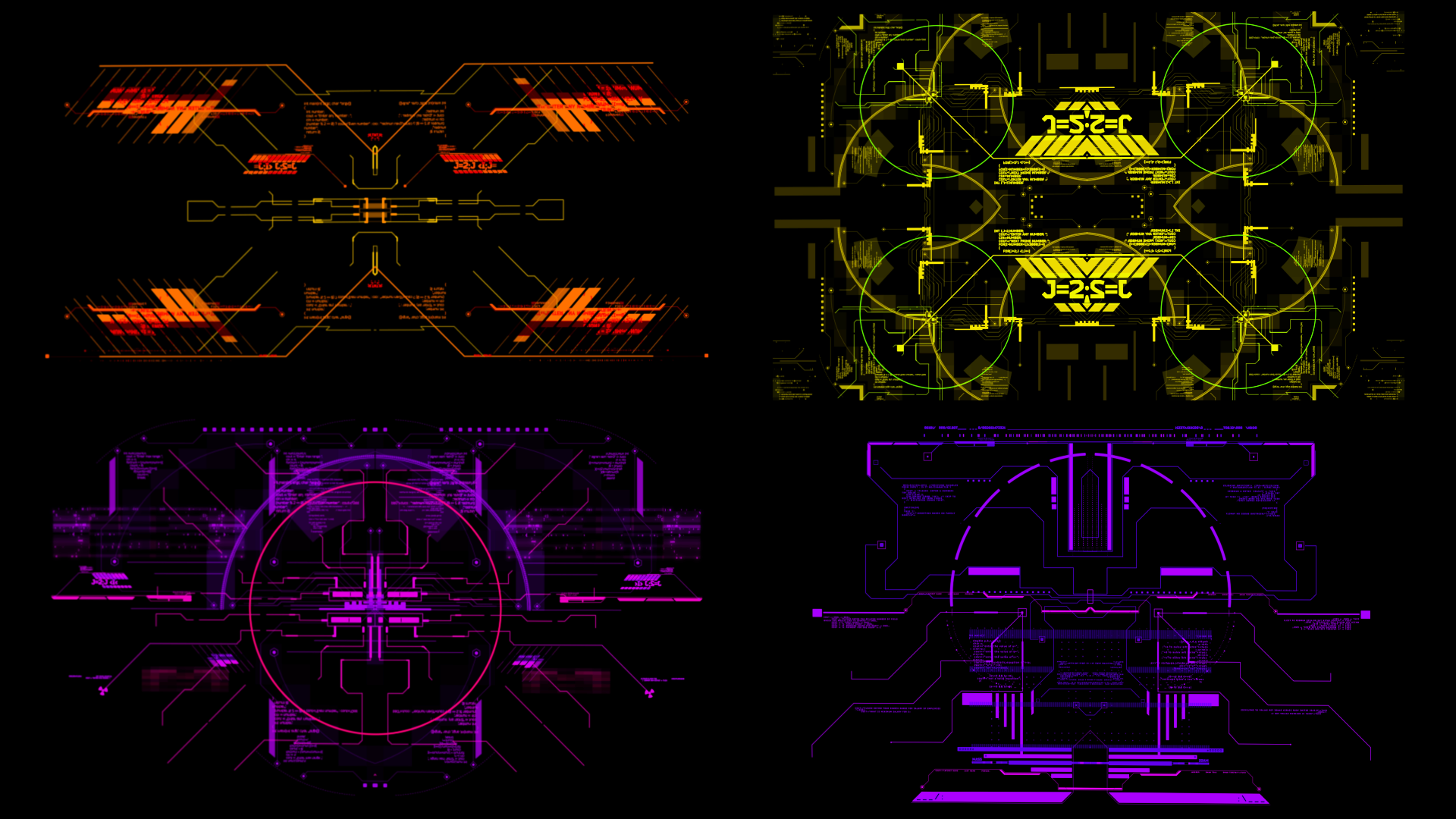 [AE/PR模板] 未来科幻赛博朋克图形元素文字标题背景动画 Cyberpunk HUD 2