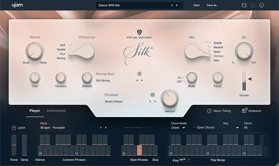原声尼龙吉他效果模拟插件 UJAM Virtual Guitarist SILK v2.4.0 直装版【软件个锤子·R2660】