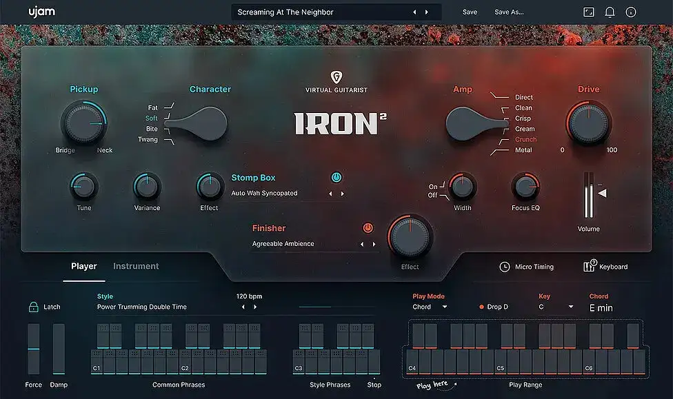 吉他和弦效果模拟插件 UJAM Virtual Guitarist IRON v2.3.0 激活版【软件个锤子·R2661】