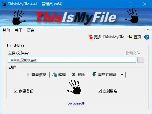 电脑文件解锁工具 ThisIsMyFile v4.51 中文绿色版 | 软件个锤子 | R2556