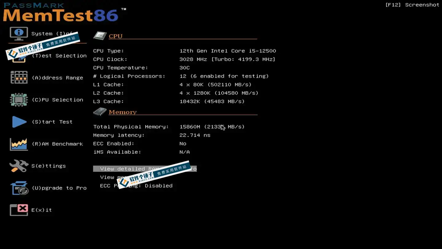 电脑内存测试工具 PassMark MemTest86 Pro v11.2 Build 1000 专业版 Win/Mac【软件个锤子·R1320】