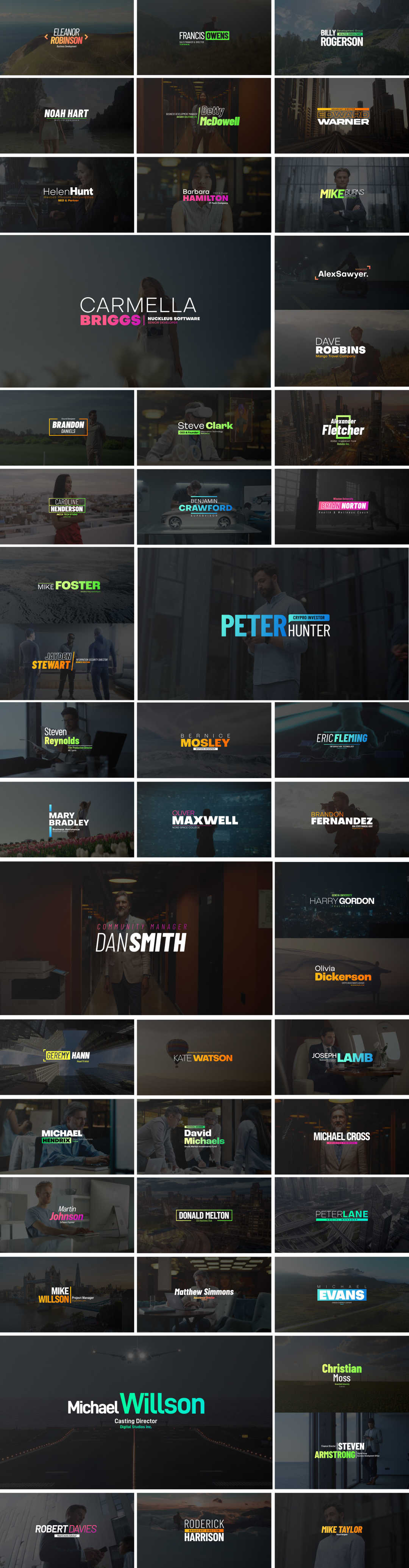 [AE/PR模板] 100种现代时尚宣传字幕条标题动画 Lower Thirds Pack