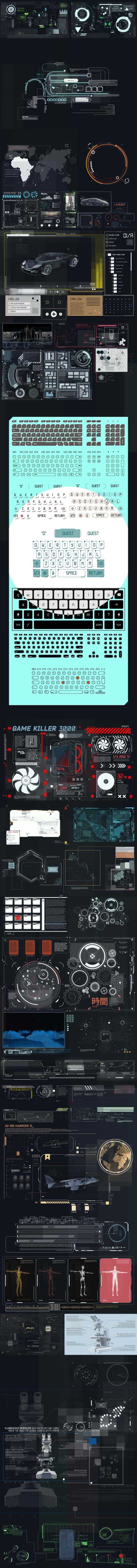 [AE脚本] 1850多种科技感HUD界面UI指示线文字标题线条圆圈边框动画元素 HUDGE V2.1