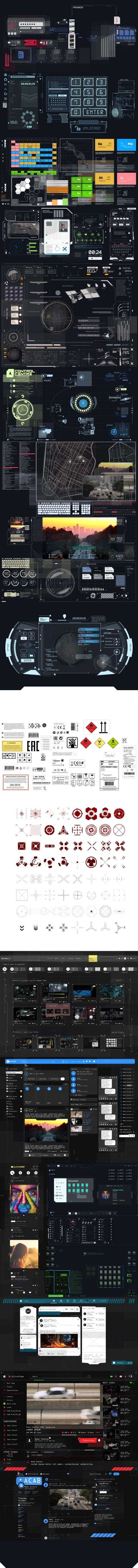 [AE脚本] 1850多种科技感HUD界面UI指示线文字标题线条圆圈边框动画元素 HUDGE V2.1
