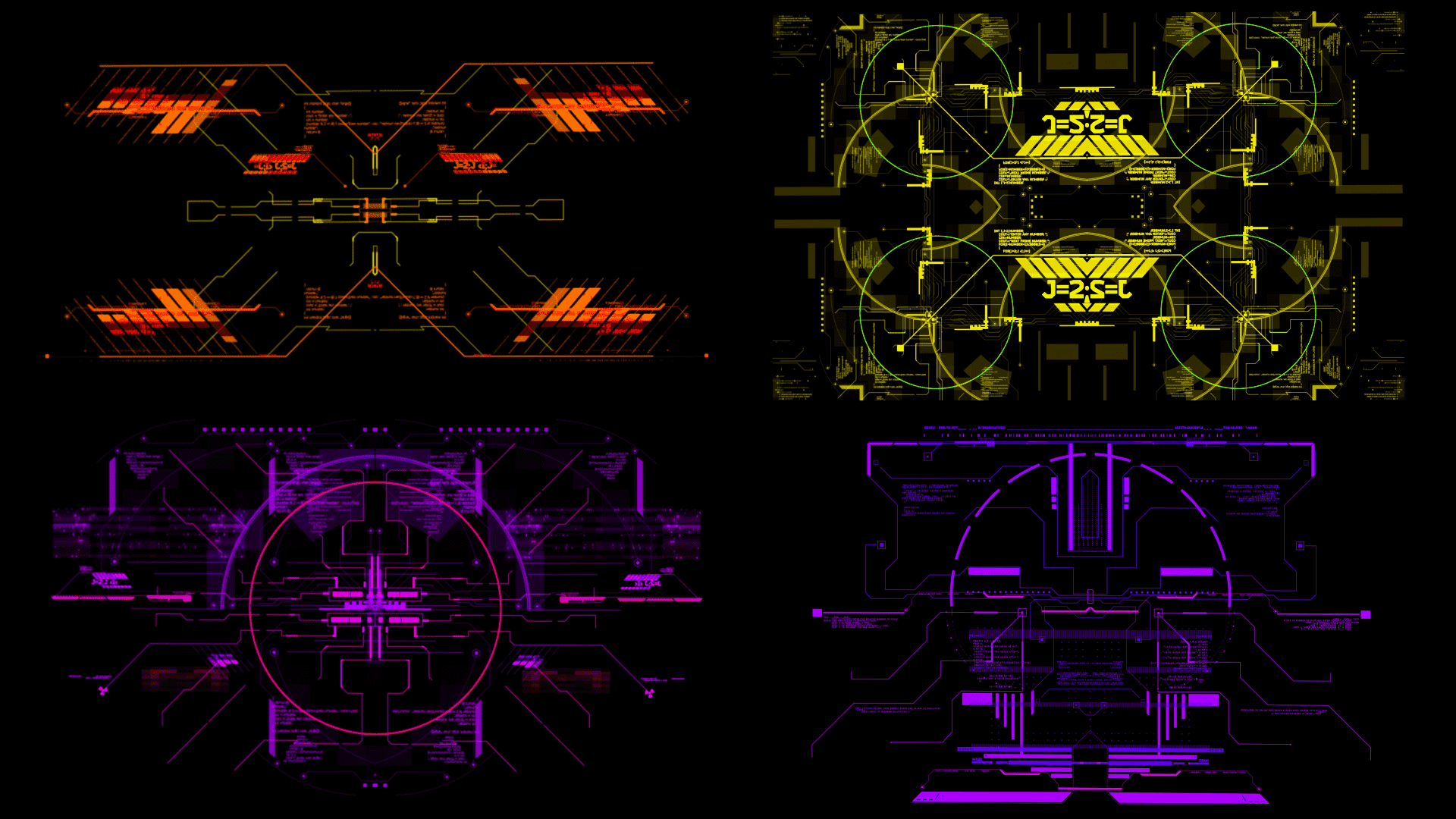 [AE/PR模板] 未来科幻赛博朋克图形元素文字标题背景动画 Cyberpunk HUD 2