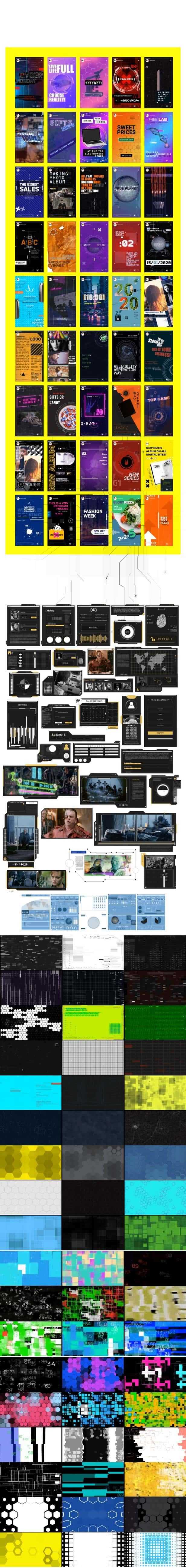 [AE脚本] 1850多种科技感HUD界面UI指示线文字标题线条圆圈边框动画元素 HUDGE V2.1