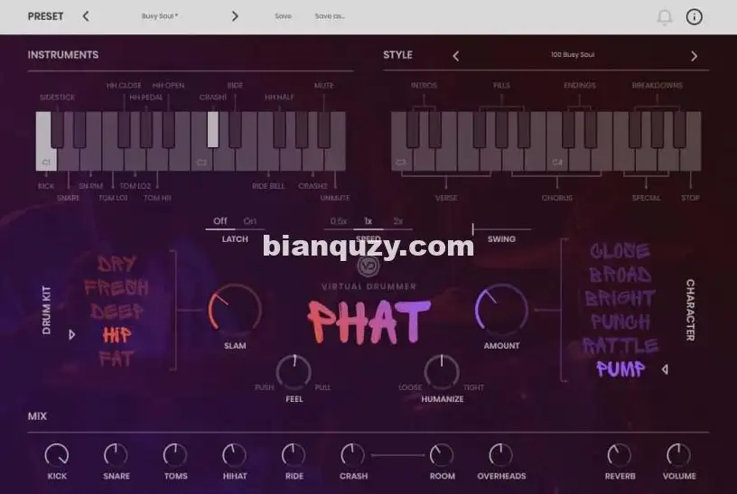 嘻哈/放克和灵魂鼓模拟插件 UJAM Virtual Drummer PHAT v2.4.1 激活版【软件个锤子·R2768】
