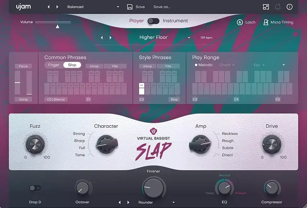 电贝司低音模拟插件 UJAM Virtual Bassist SLAP v2.1.1 激活版【软件个锤子·R2774】