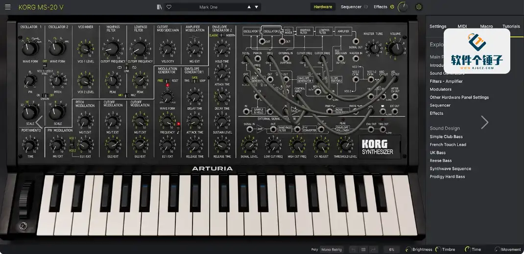 KORG MS-20模拟合成器插件 Arturia KORG MS-20 V v1.3.2.5305 激活版【软件个锤子·R2815】