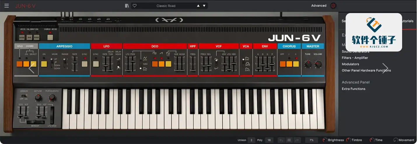 Juno-6模拟合成器插件 Arturia Jun-6 V v1.6.3.5305 激活版【软件个锤子·R2817】