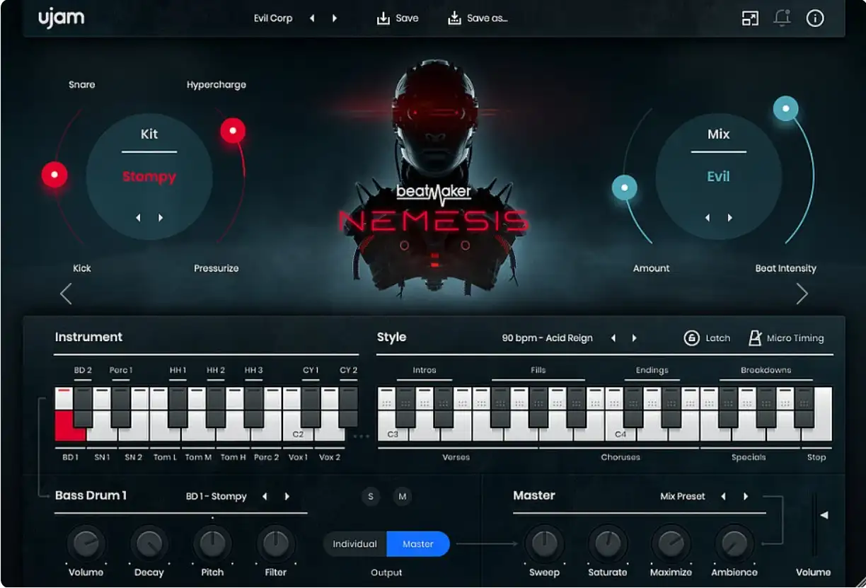 赛博朋克节拍效果插件 UJAM Beatmaker NEMESIS v2.3.1 直装版【软件个锤子·R2953】