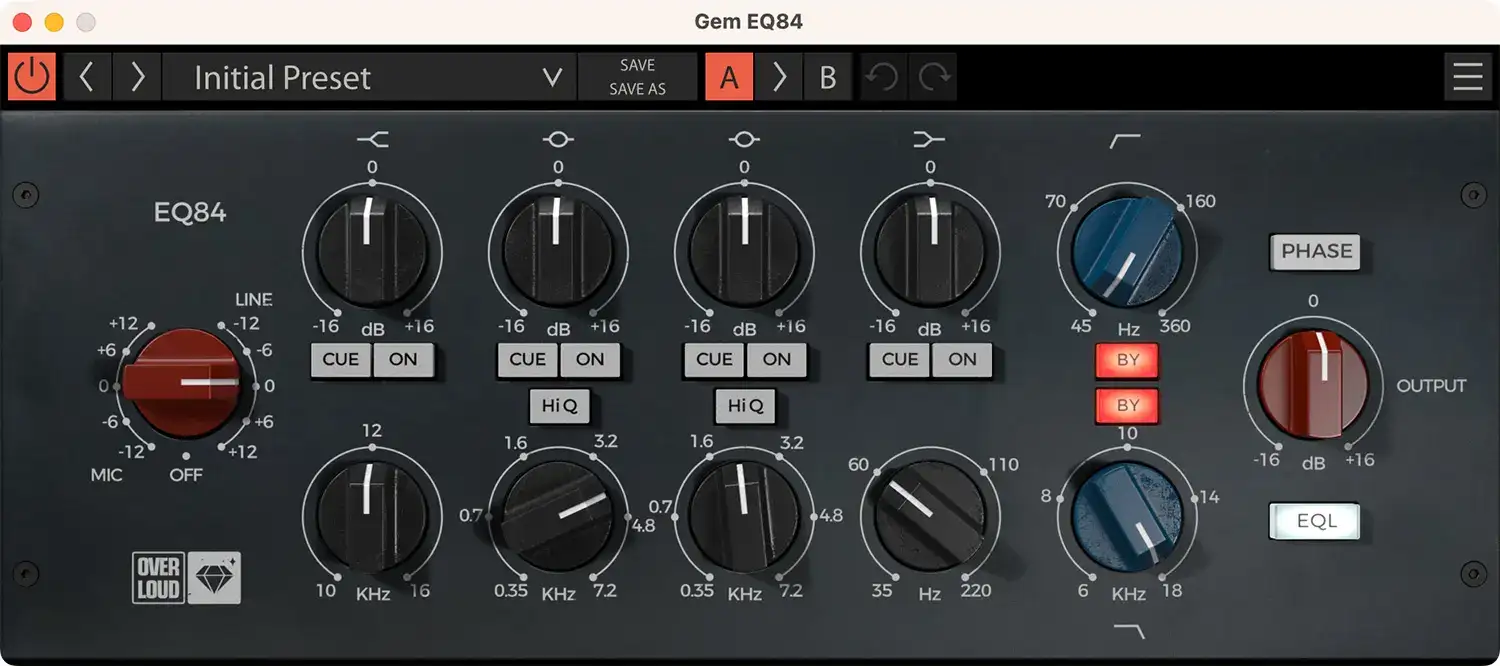 英式录音台EQ模拟插件 Overloud Gem EQ84 v1.3.5 激活版【软件个锤子·R3099】