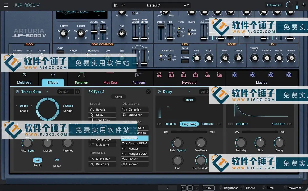 振荡器模拟插件 Arturia Jup-8000 V 激活版 Win1.0.0.6114 / Mac1.0.0.6114【软件个锤子·R4091】
