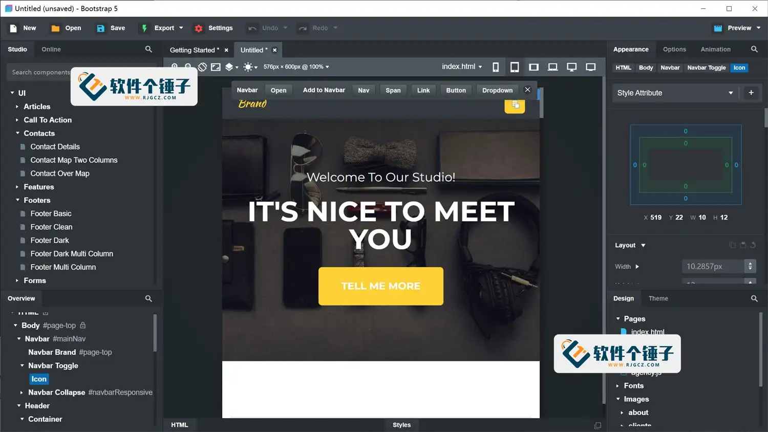 响应式网站前端制作软件 Bootstrap Studio v8.0.1 激活版 | 软件个锤子 | R1780