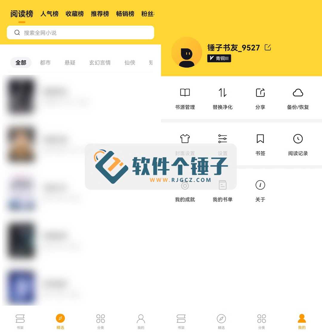 安卓端 手机小说软件 锤子小说 v2.11.1 免费版 内置1000+书源【软件个锤子·R4205】