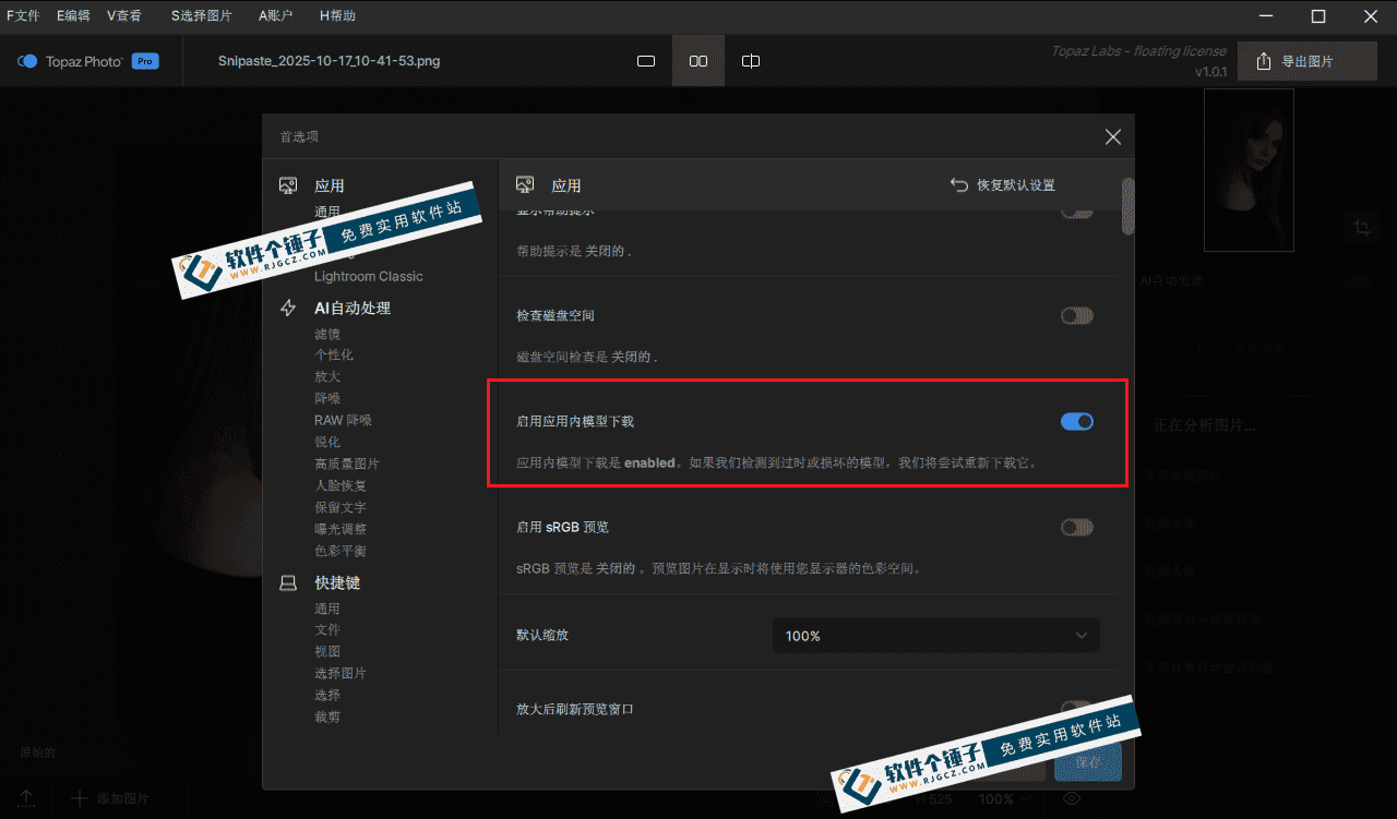 AI人工智能图片降噪软件 Topaz Photo Pro v1.2.0 汉化版【软件个锤子·R4541】