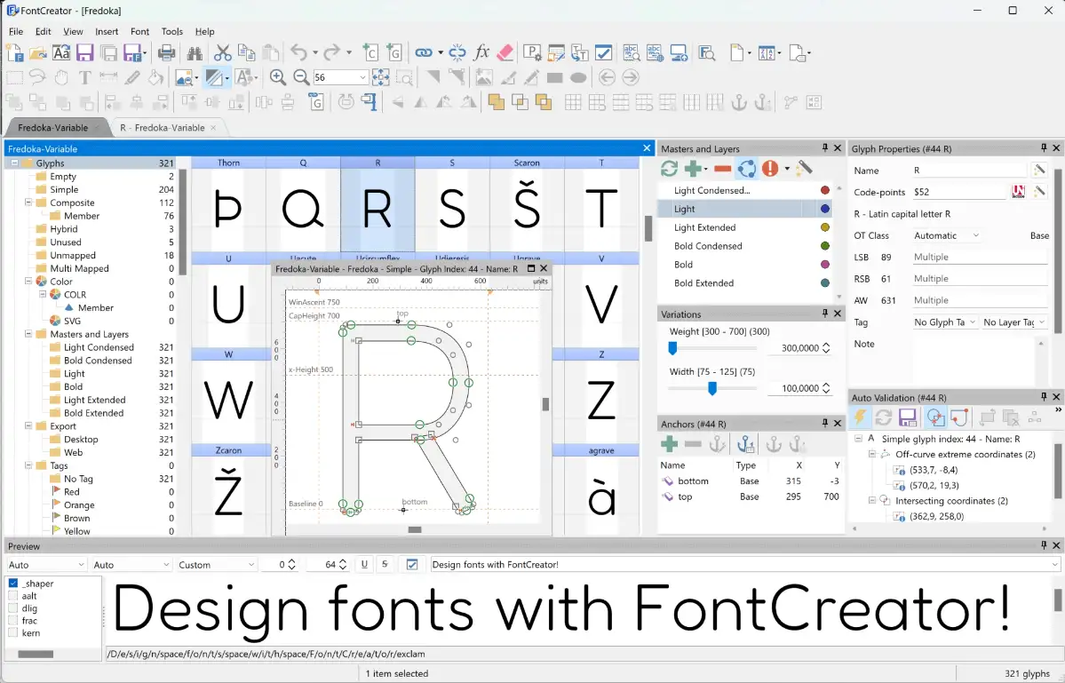 字体编辑设计软件 FontCreator Pro v16.0.0.3061 便携版 | 软件个锤子 | R4033