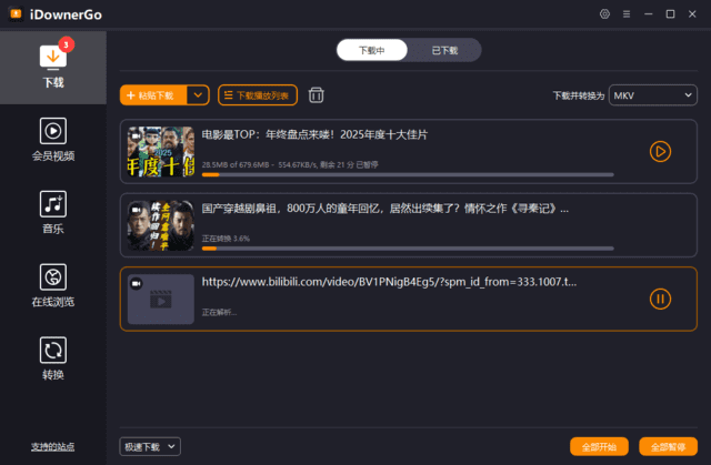 流媒体网络视频下载工具 iDownerGo v10.15.2 多语便携版 | 软件个锤子 | R4818