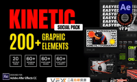 [AE脚本] 200组时尚创意宣传海报排版封面文字标题设计动画 Kinetic Social Pack