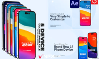 [AE模板] 三维手机界面APP应用展示介绍动画 Phone 14 Pro Device Mockup
