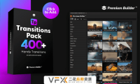 [AE模板] 400种摄像机聚焦旋转扭曲抖动模糊水墨图形遮罩无缝视频转场预设 Transitions Pack