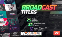 [AE脚本+模板] 时尚文字排版标题动画预设 TypeX – Broadcast Pack Title Animation Presets Library