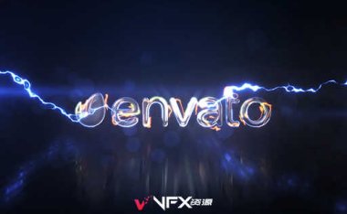 [AE模板] 闪电特效电流击中金属LOGO标志动画 Electric Metal Logo Reveal