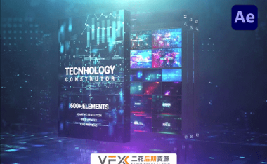 [AE脚本] 600个科技感HUD信息数据故障场景UI界面元素动画预设