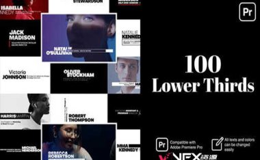 [PR模板] 100组文字标题字幕条排版动画 Lower Thirds