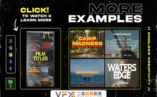 [AE/PR/FCPX/达芬奇/PS模板] 20种专业电影海报文字 Tropic Colour FILM TITLES V2 兼容Win/Mac