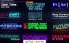 [AE/PR模板] 未来科技赛博朋克文字标题故障特效动画 Cyberpunk HUD