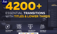 [AE脚本] 4200种摄像机扭曲信号损坏笔刷水墨视频转场文字标题字幕预设 Transitions V3.0