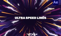 [AE模板] 二维动漫卡通能量速度线条背景动画 Ultra Speed Lines