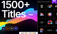 [AE/PR脚本] 1400组文字标题人名字幕条指示线动画预设 Titles Pro v3