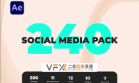 [AE模板] 240+社交媒体海报界面图文排版设计动画 INS Stories and Posts