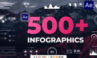 [AE模板] 500种可视化信息数据图表展示动画 Infographics