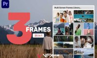 [PR模板] 动态视频3分屏展示动画画面组合预设 Multi Screen Frames Library