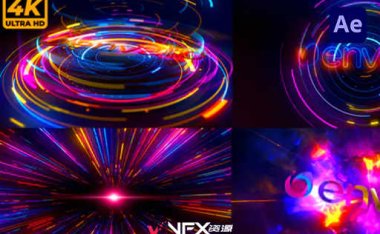 [AE模板] 高科技冲击波发光线描标志揭晓展示 Hi-Tech Logo Reveal