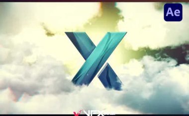 [AE模板] 穿梭在天空云层展示电影Logo动画 Movie Logo Reveal