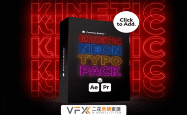 [AE/PR脚本] 122组创意动力学霓虹灯发光文字排版海报字幕动画预设 Kinetic Neon Typo Pack