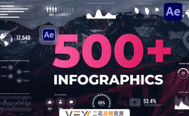 [AE模板] 500种可视化信息数据图表展示动画 Infographics