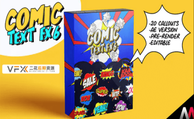 [AE模板] 20种卡通动漫综艺气泡花字贴纸标题动画 Comic Text FX 6