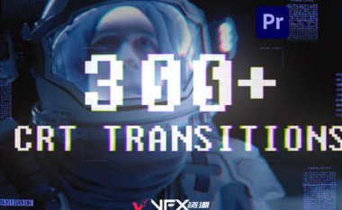[PR模板] 300个复古显示信号损坏噪点叠加聚焦扭曲视频转场预设 CRT Transitions