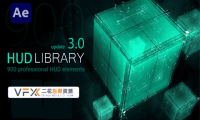 [AE脚本] 900个科技感线条屏幕边框UI界面元素动画预设包 HUD Library V3.0
