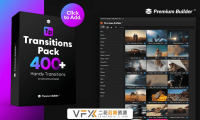 [AE模板+脚本] 400种摄像机聚焦旋转扭曲抖动模糊水墨图形遮罩无缝视频转场预设 Transitions Pack