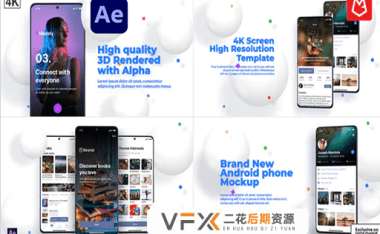 [AE模板] 安卓手机APP应用演示展示片头 App Presentation Android Phone Mockup