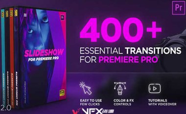 [PR模板] 400种水墨笔刷形状遮罩幻灯片转场过渡 Slideshow Transitions